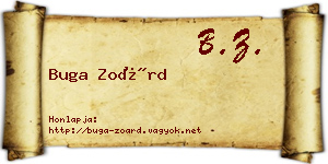 Buga Zoárd névjegykártya